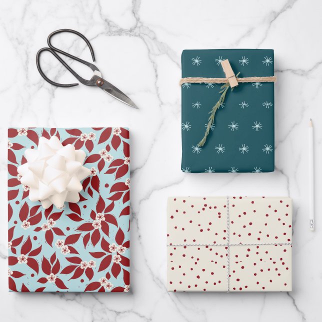 Pear Tree Holiday Wrapping Paper Sheet (Front)