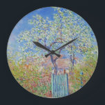 Pear Tree in Flower - Claude Monet Large Clock<br><div class="desc">Pear Tree in Flower - Claude Monet</div>