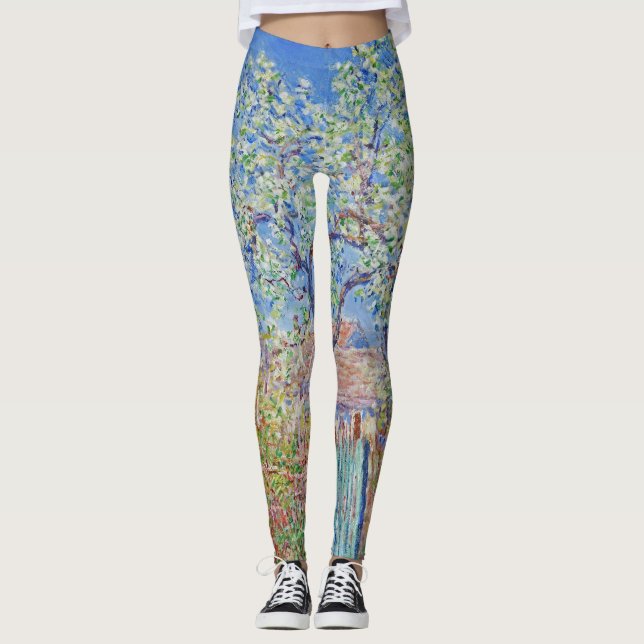 Pear Tree in Flower - Claude Monet Leggings (Front)