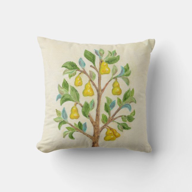 Pear Tree throw pillow (Front)