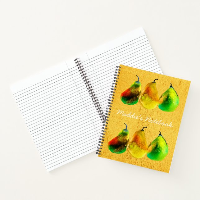 Pear watercolor green fruit notebook (Inside)