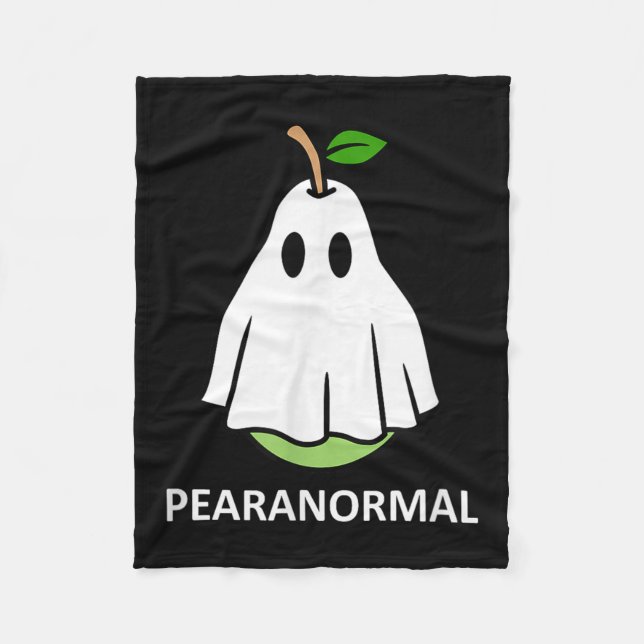 Pearanormal Cute Ghost Pear Halloween Costume Funn Fleece Blanket (Front)