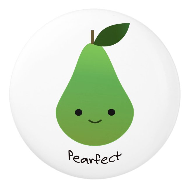 Pearfect Cute Kawaii Pear Ceramic Knob (Front)