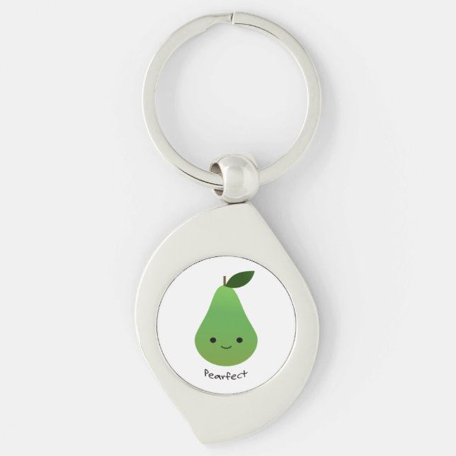 Pearfect Cute Kawaii Pear Key Ring (Front)