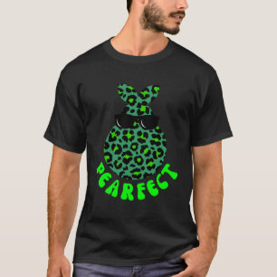 PEARFECT  Pear Fruit Pun Leopard Cheetah Print T-Shirt