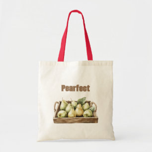 Pearfect Pear Green Fruit Tote Bag
