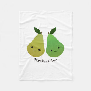 Pearfect Pear Kawaii Pears Fleece Blanket