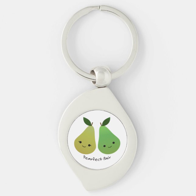 Pearfect Pear Kawaii Pears Key Ring (Front)