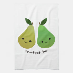 Pearfect Pear Kawaii Pears Tea Towel