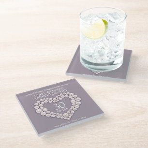 Pearl 30th anniversary  glass coaster