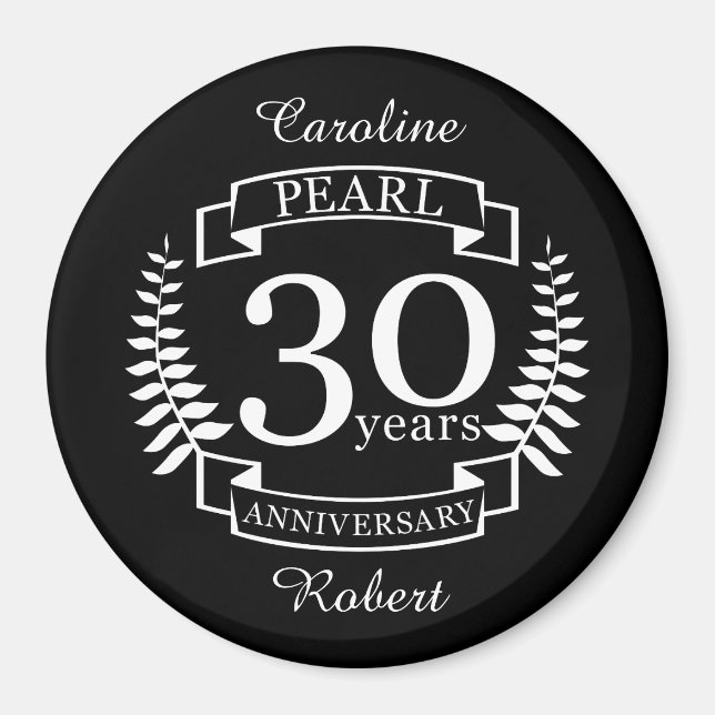 Pearl 30th wedding anniversary 30 years magnet (Front)