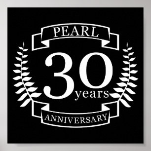 Pearl 30th wedding anniversary 30 years poster