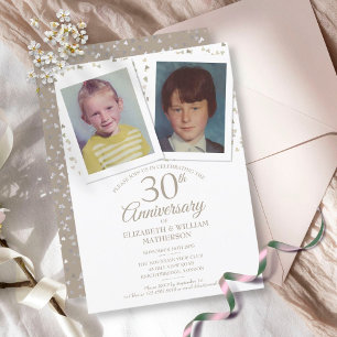 Pearl 30th Wedding Anniversary Childhood Photos Invitation