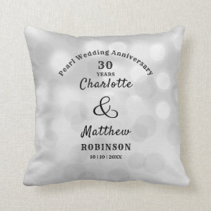 Pearl 30th Wedding Anniversary Gift Cushion