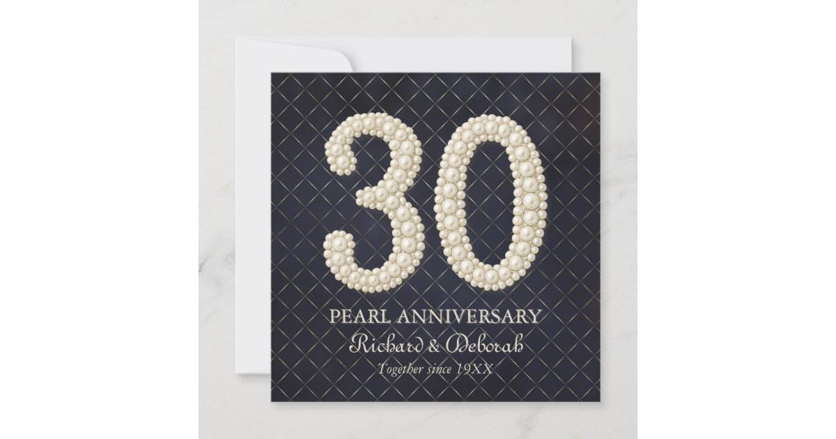 Pearl 30th Wedding Anniversary Greeting Card | Zazzle