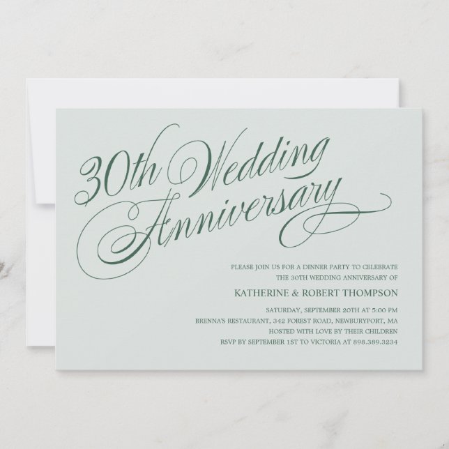 Pearl 30th Wedding Anniversary Invitations (Front)