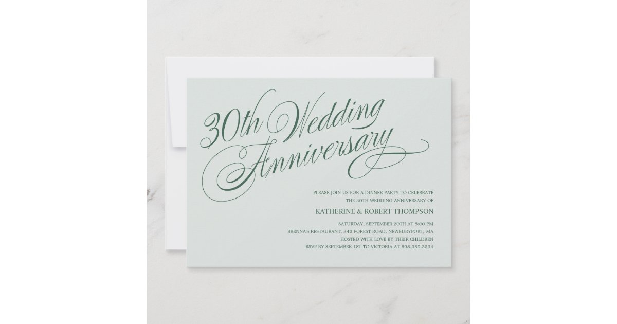 Pearl 30th Wedding Anniversary Invitations | Zazzle