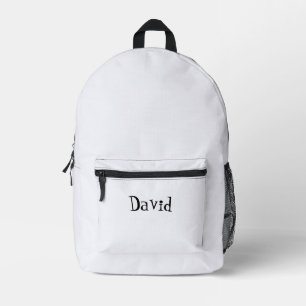 Pearl and Black Personalised Name Printed Backpack