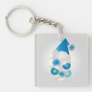 Pearl and blue for Christmas Key Ring