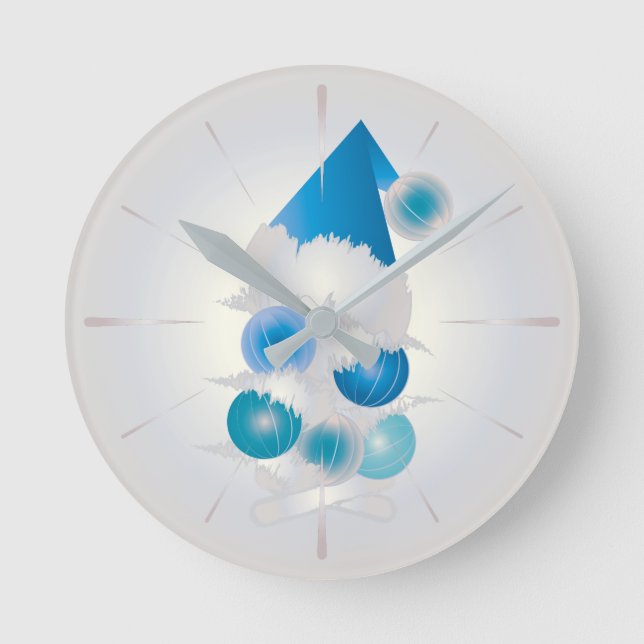 Pearl and blue for Christmas Round Clock (Front)