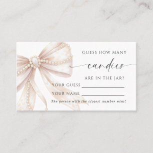 Pearl and Bow How Many Candies Shower Game card