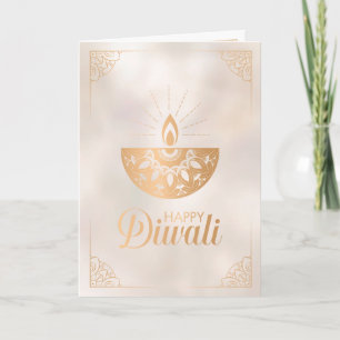 Pearl and gold ornament Happy Diwali  Card