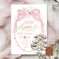 Pearl and Pink Bow Bridal Shower Oyster
