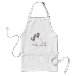 Pearl and purple heart 30th wedding anniversary standard apron