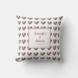 Pearl and purple heart wedding/anniversary cushion
