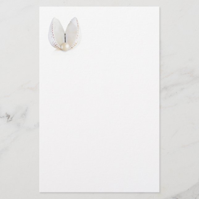 Pearl and seashell stationery (Front)