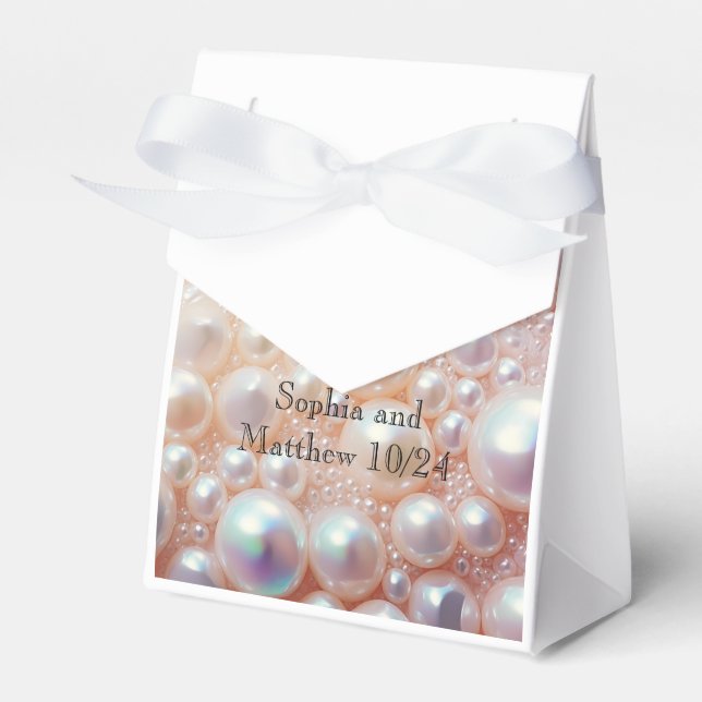 Pearl and Shell Elegant Classic  Favour Box (Front Side)