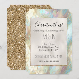 Pearl Aqua Snake Invitation