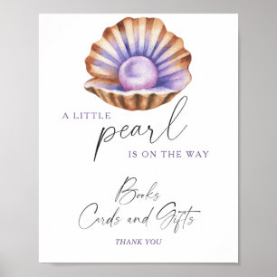 Pearl Baby shower Books cards and gifts Poster