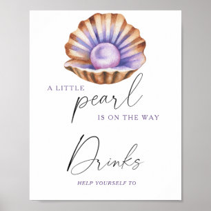 Pearl baby shower - Drinks Poster