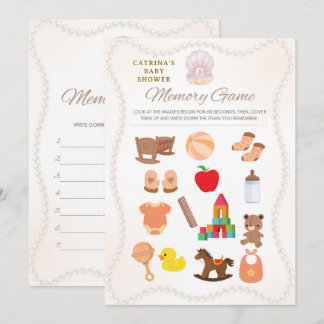 Pearl Baby Shower Game - Editable Name, 5x7 Invitation