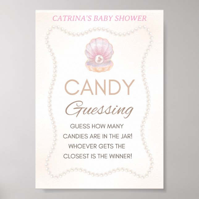 Pearl Baby Shower Game Sign (Front)