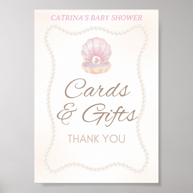 Pearl Baby Shower Game Sign (Front)