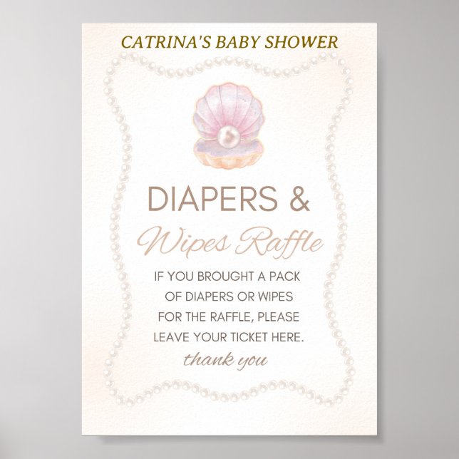 Pearl Baby Shower Game Sign (Front)