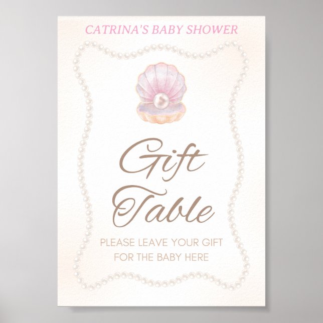 Pearl Baby Shower Game Sign (Front)