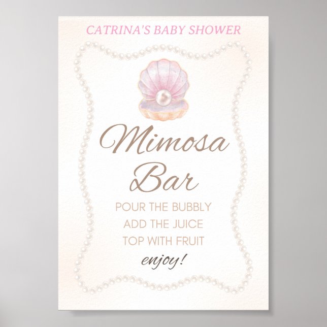 Pearl Baby Shower Game Sign (Front)