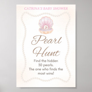 Pearl Baby Shower Game Sign