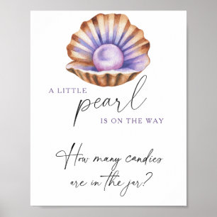 pearl baby shower Guess how many candies Poster