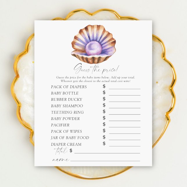 Pearl baby shower  - Guess the price Game (Creator Uploaded)