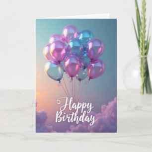 Pearl Balloons Birthday Card