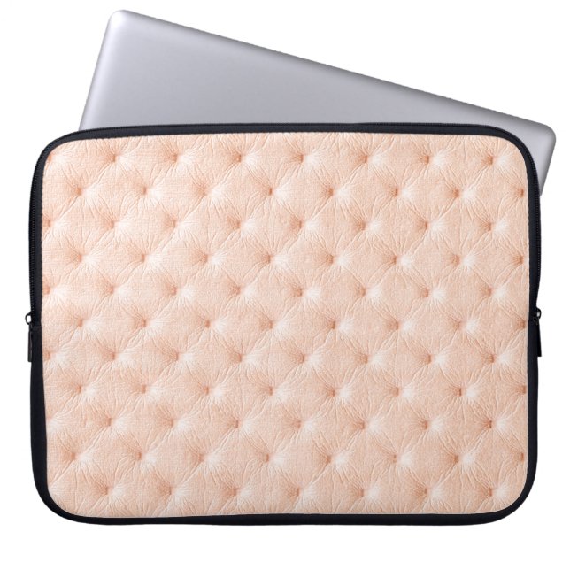 Pearl beige leather texture laptop sleeve (Front)