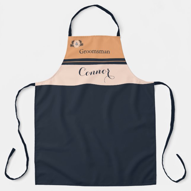 Pearl Black Watusi Tacao Wedding Apron Groomsman (Front)