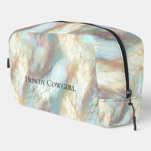 Pearl Blue Sky Animal Print Dopp Kit (Right Corner)