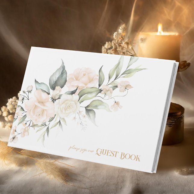 Pearl Blush Elegance Floral Wedding ID989 Guest Book (Creator Uploaded)