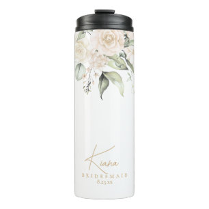 Pearl Blush Floral Elegance Bridesmaid ID989 Thermal Tumbler