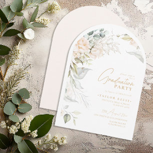 Pearl Blush Floral Graduation Arch ID989 Invitation